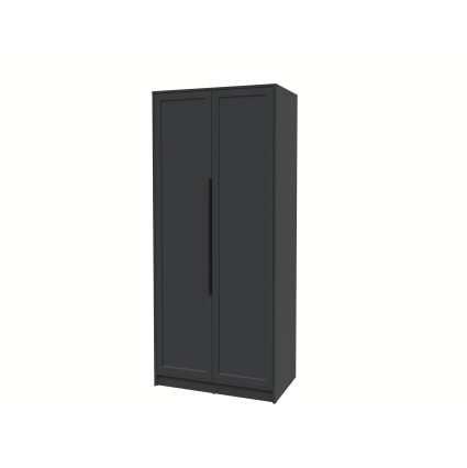 Шкаф распашной Тренд КТ-Ш2 (Антрацит ЛДСП/ Пепел ЛМДФ) Ш918 В2128 Г547